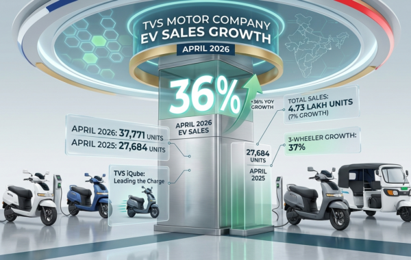 EVs Power TVS Motor’s April 2026 Sales Growth; Total Volumes Rise 7% YoY