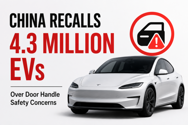 China Orders Record 4.3 Million-Vehicle Recall Over EV Door-Handle Safety Concerns