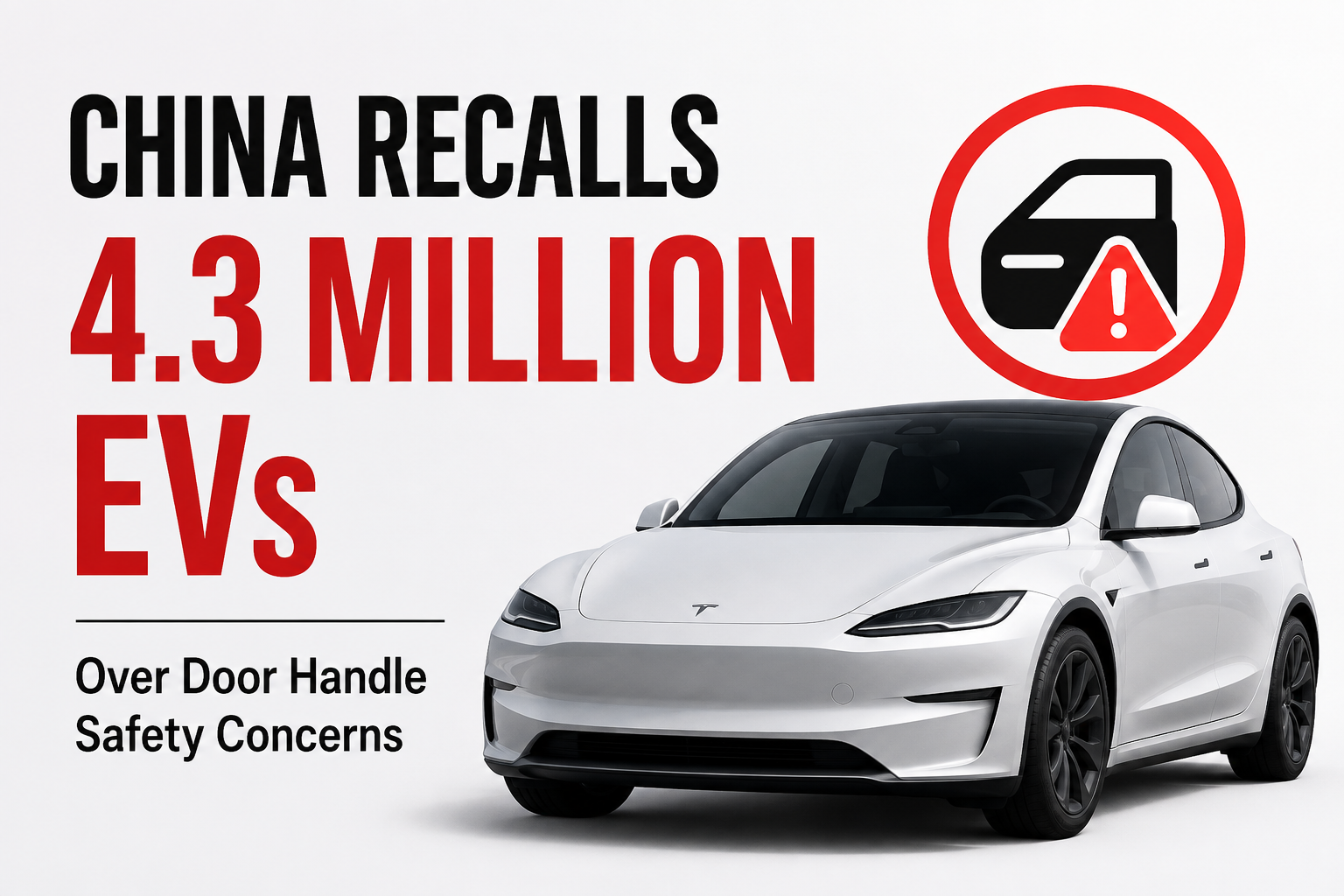 China Orders Record 4.3 Million-Vehicle Recall Over EV Door-Handle Safety Concerns