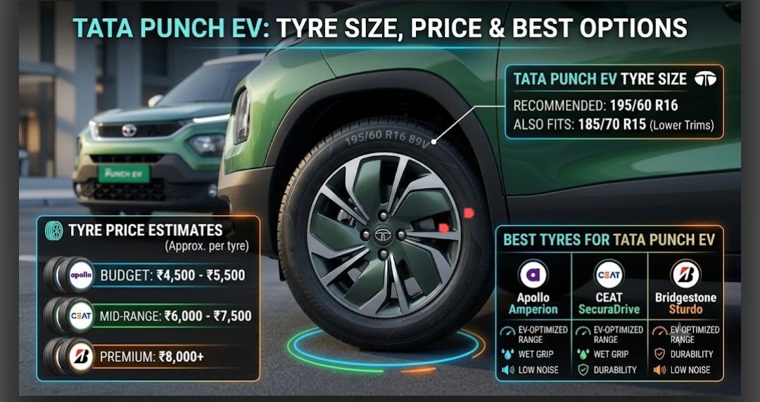 Tata Punch EV Tyre Size, Price & Best Tyres